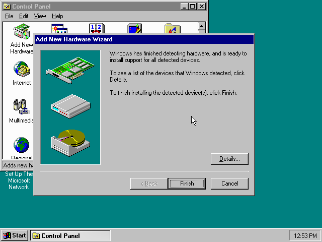 Windows 95 - Add New Hardware Wizard