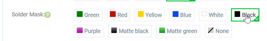 PCB options: surface color