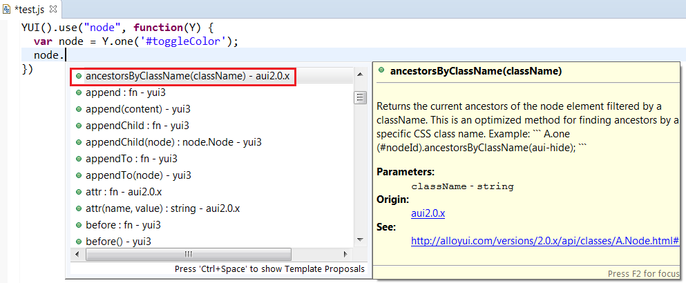 AlloyUI augments node