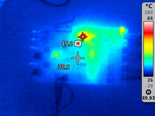 thermal distribution at idle and 5V input voltage