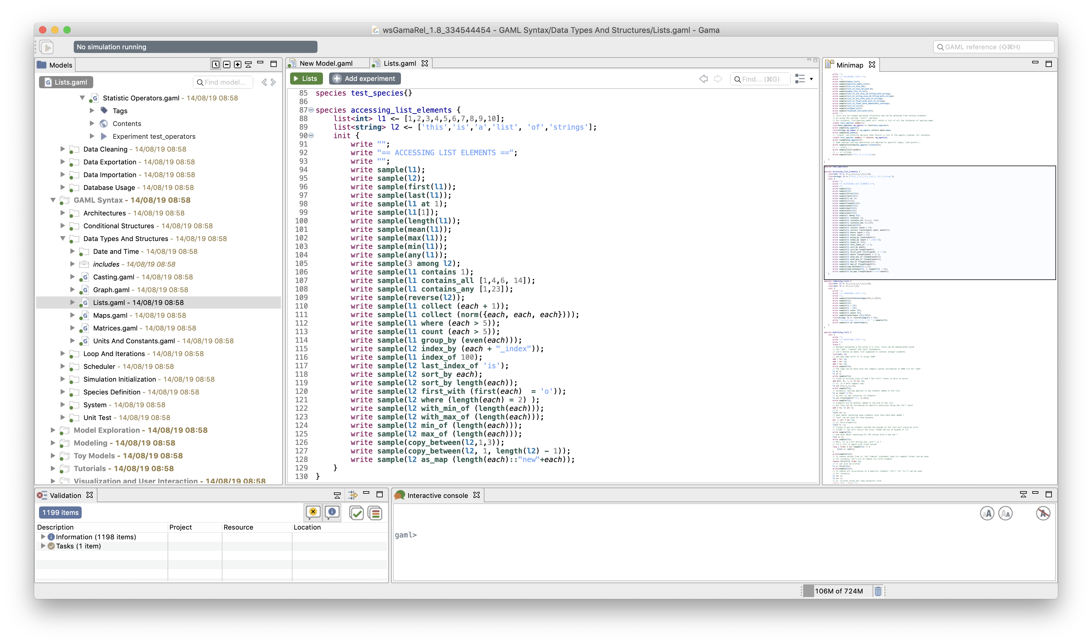 The mini-map is an additional view, that provides a more general view of the whole model, and allows the modeler to navigate in it.