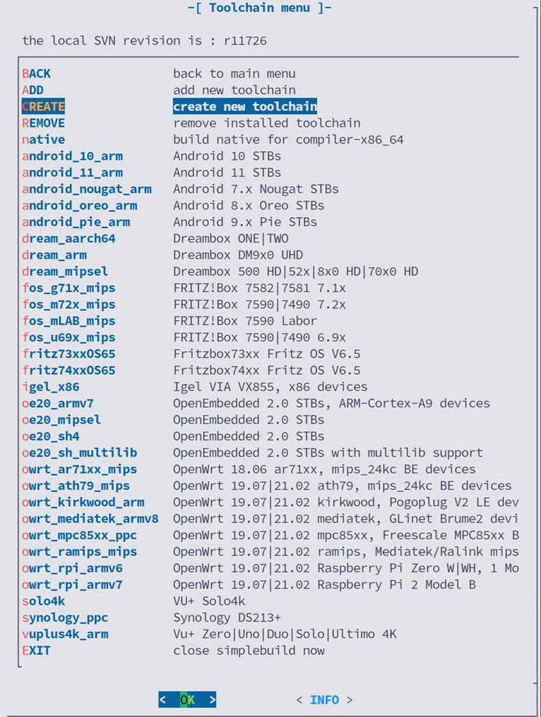 s3 toolchain menu